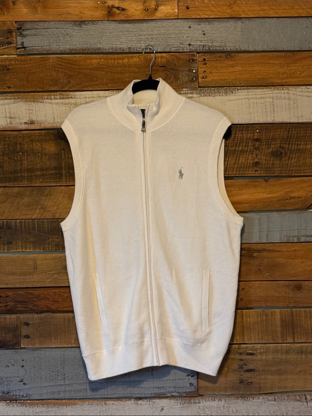 NWT Polo Ralph Lauren Mesh-Knit Cotton Full-Zip Sweater Vest - Picture 4 of 6